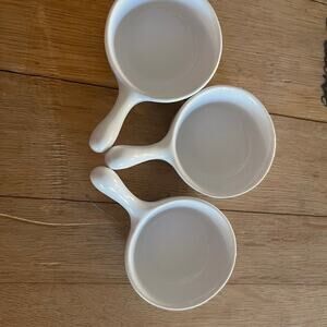 Small seasoning or sauce porcelain serving dishes set of 3